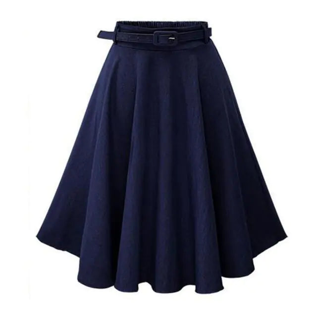 High Elastic Waist Pleated Denim Short Skirt for Women