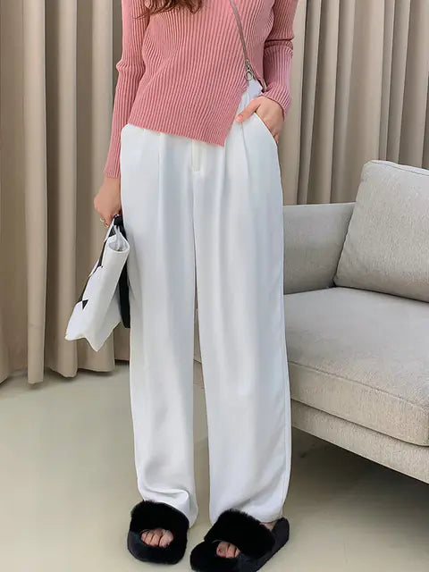 Versatile High-Waisted Wide-Leg Women's Casual Pants