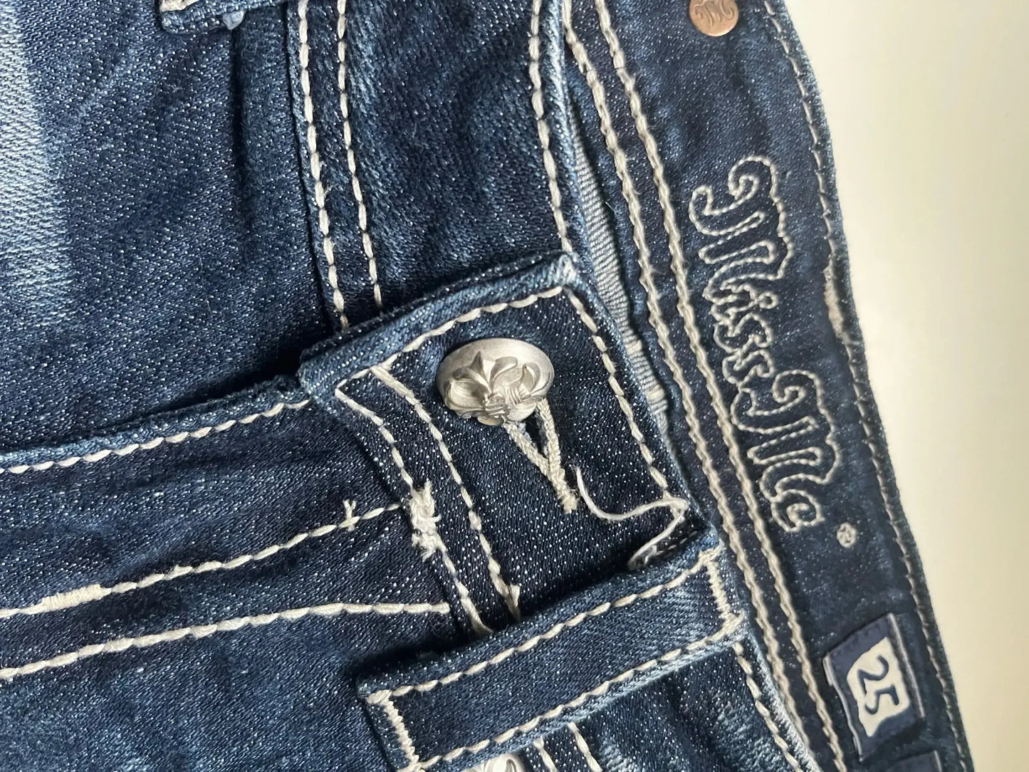 High Waist Embroidered Denim Shorts