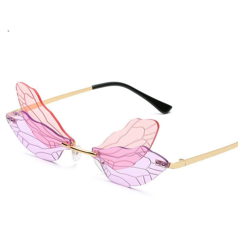 Dragonfly Wings Frameless Trimming Sunglasses