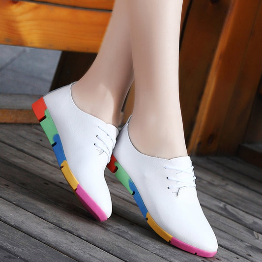 Women's Leather Pointed Casual Shoes