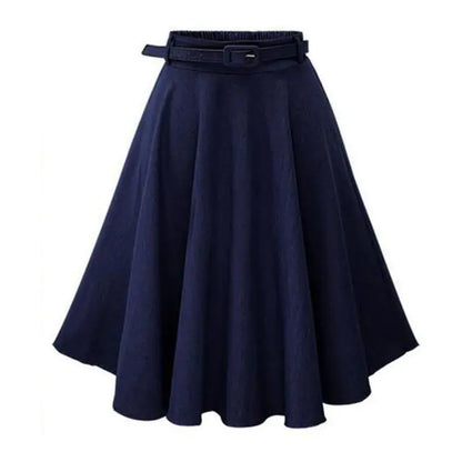 High Elastic Waist Pleated Denim Short Skirt for Women