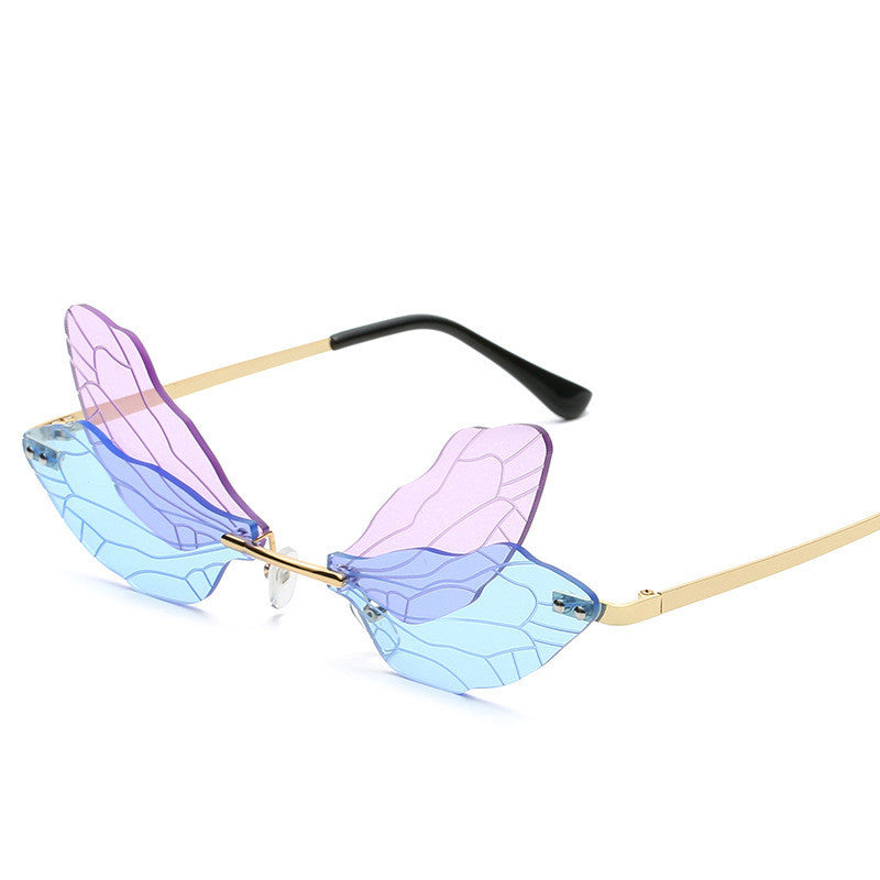 Dragonfly Wings Frameless Trimming Sunglasses