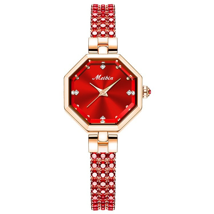 Rose Stone Octagonal Watch