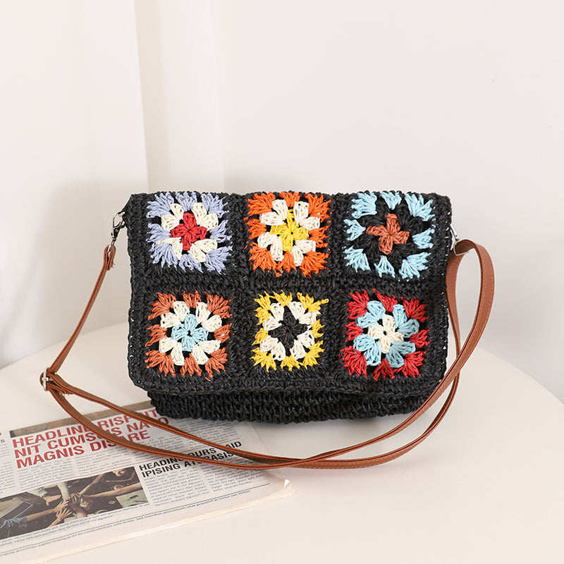 Grandma Plaid Crossbody Black