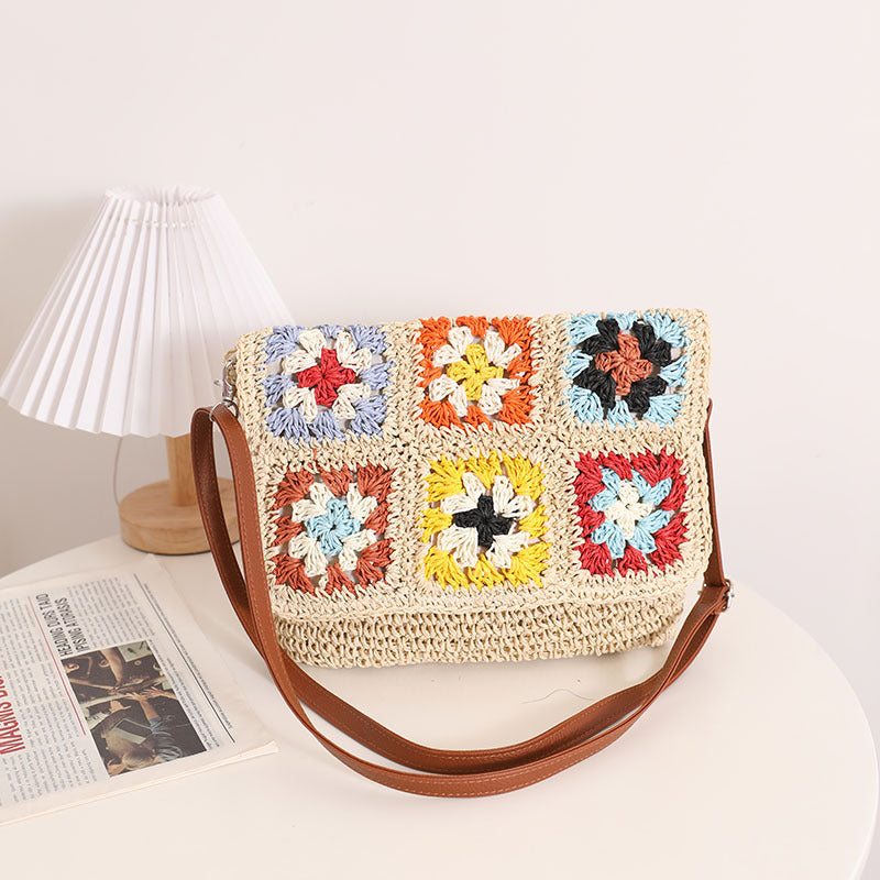 Grandma Plaid Crossbody Beige