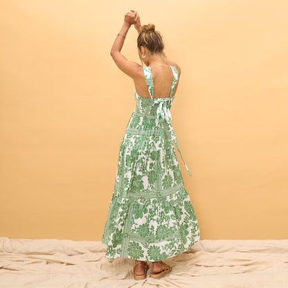 Summer Bohemian Vacation Beach Dress Loose Strap Dress