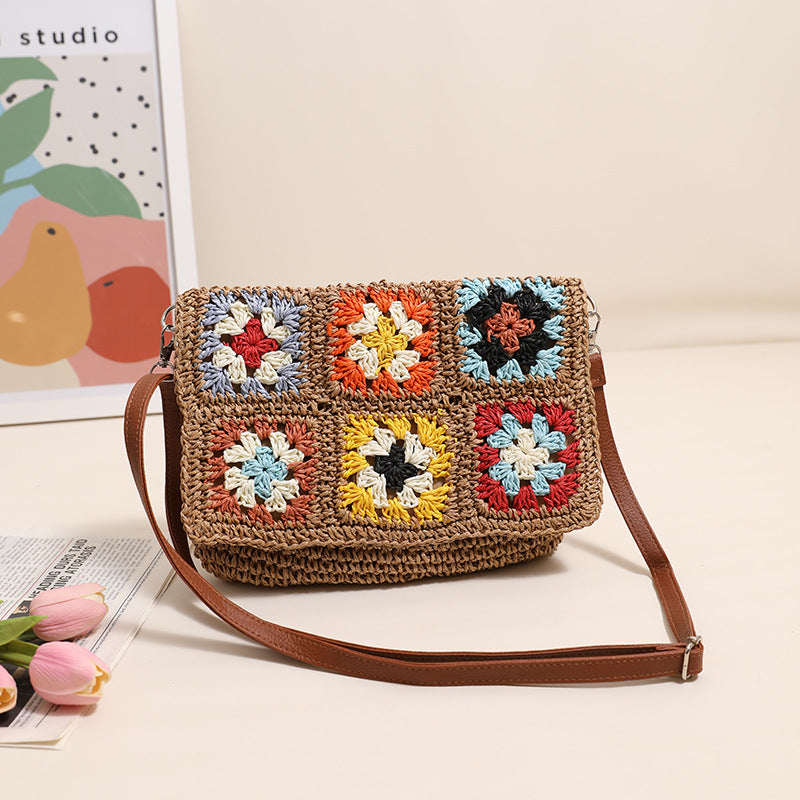 Grandma Plaid Crossbody Coffee