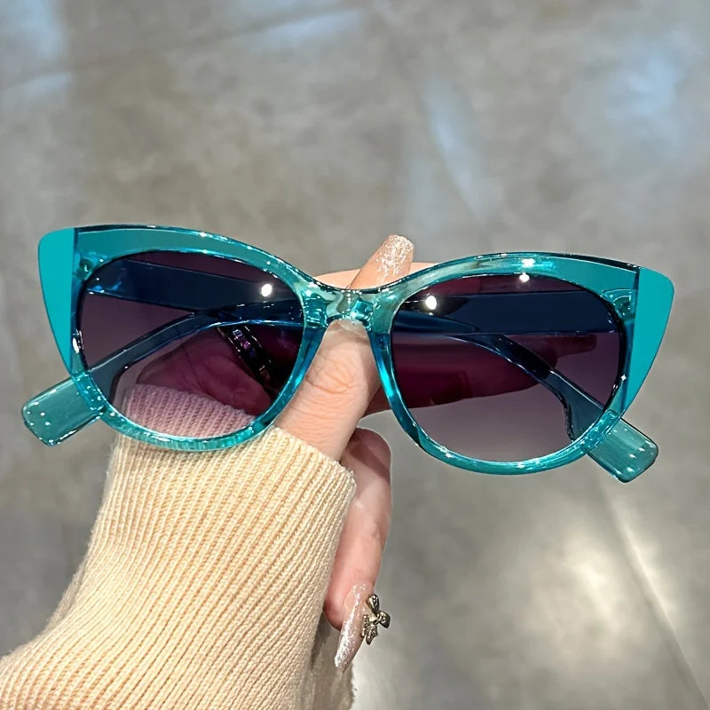 Glossy Red & Black Cat-Eye Sunglasses