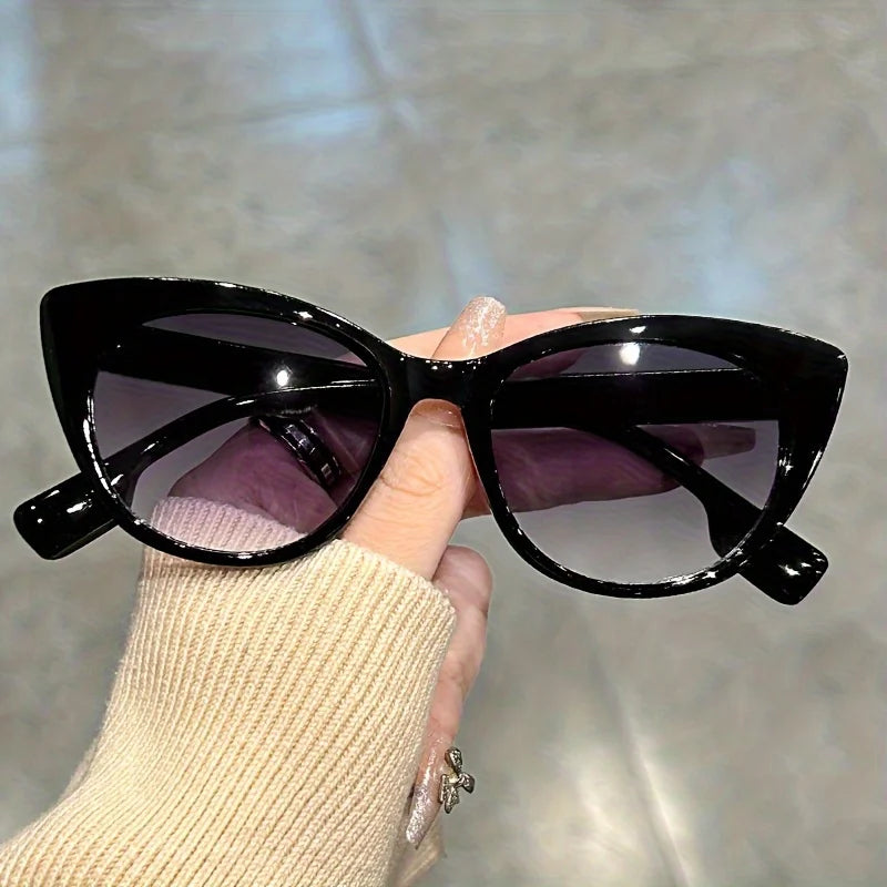 Glossy Red & Black Cat-Eye Sunglasses