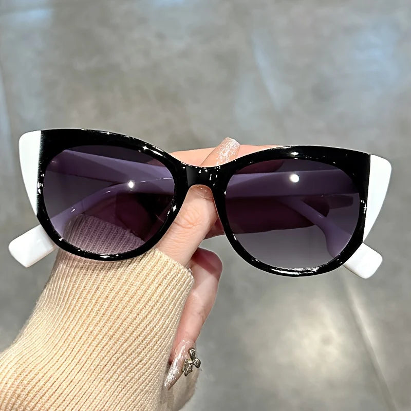 Glossy Red & Black Cat-Eye Sunglasses