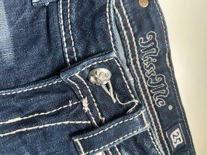 High Waist Embroidered Denim Shorts