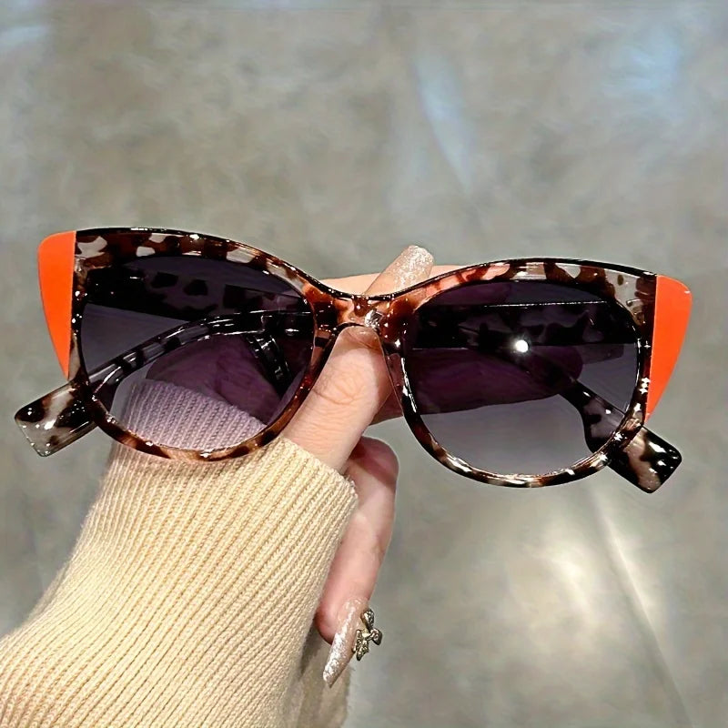 Glossy Red & Black Cat-Eye Sunglasses