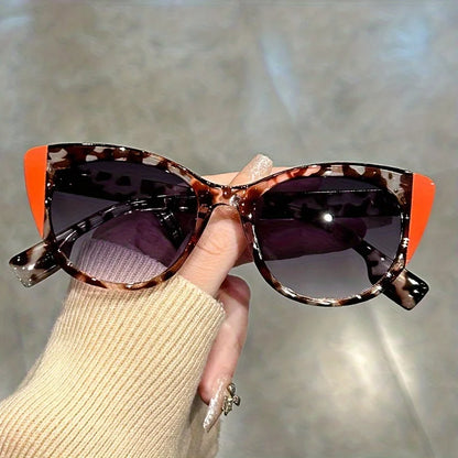 Glossy Red & Black Cat-Eye Sunglasses
