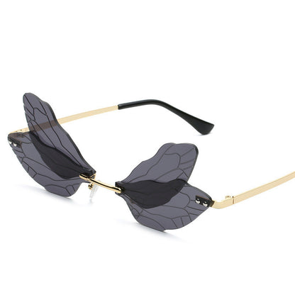 Dragonfly Wings Frameless Trimming Sunglasses